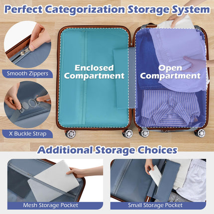 Goplus 20in/24in/28in PC+ABS Hard Shell Suitcase Set with TSA Lock | 3 Piece Luggage Set