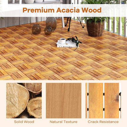 Goplus 27 PCS Interlocking Patio Deck Tile Tool-Free Installation