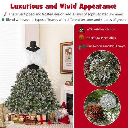Goplus 5 FT Pre-lit Dress Form Christmas Tree  with 465 Branch Tips & 50 LED Light Balls