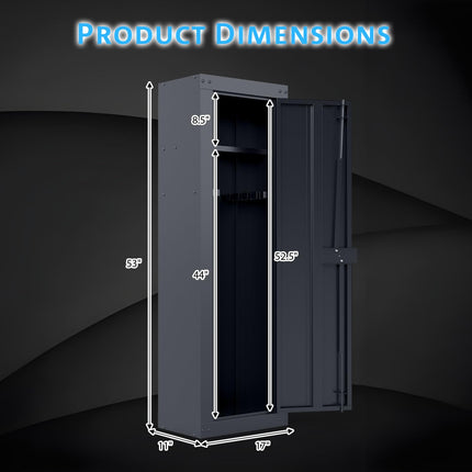 Goplus 8 Rifle Gun Safe, Fireproof Large Gun Cabinet with Storage Shelf