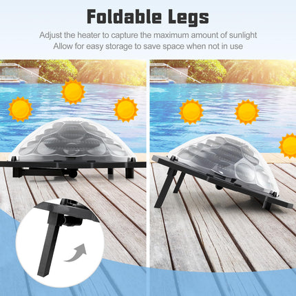 Goplus Solar Pool Heater Above Ground with Rotatable Hose Connectors and Foldable Legs