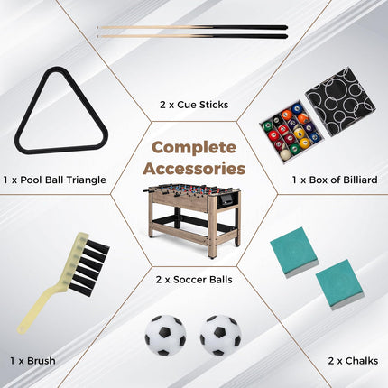 Goplus 48” Combo Game Table with Foosball & Pool for Home Game Room Party