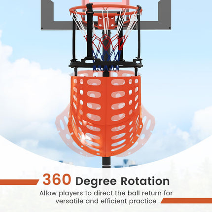 Goplus Basketball Return Attachment 360° Rotatable Basketball Hoop Rebounder