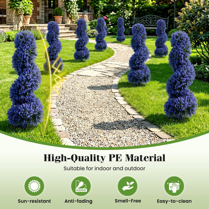 Goplus Artificial Spiral Topiary Trees Set of 2 3FT Outdoor Faux Plants