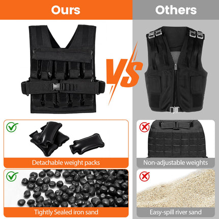 Goplus 44lbs Adjustable Weighted Vest for Men Women with 20 Removable Metal-Sand Weights