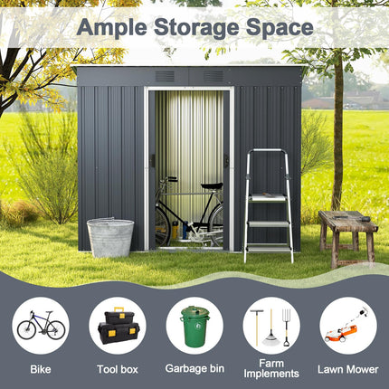 Goplus Outdoor Storage Shed with Floor Base