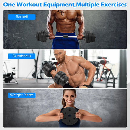 Goplus Adjustable Dumbbells, 3 in 1 Convertible 66 LBS Free Weights with Connectors