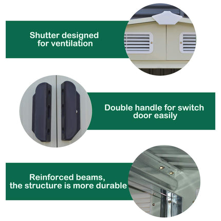 Galvanized Steel Outdoor Storage Shed 8.5X 8.5Ft Heavy Duty Tool House - GoplusUS