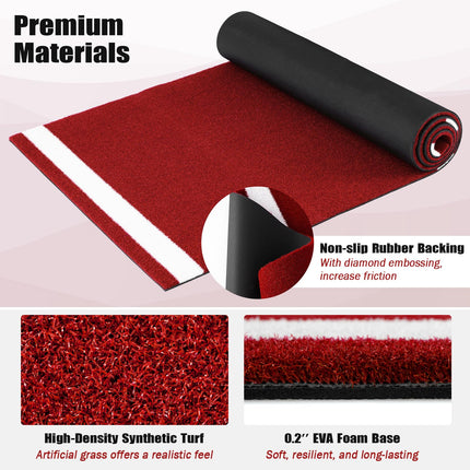 Goplus 10x3.8 ft Baseball Batting Mat with 15 mm Turf for Indoor Outdoor Training