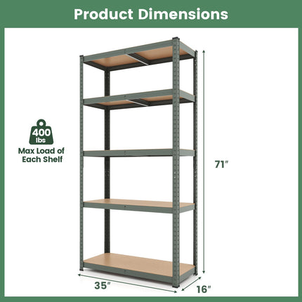 Goplus 5 Tier Adjustable Garage Shelving Unit 2000 lbs Max Load - 4 Pack