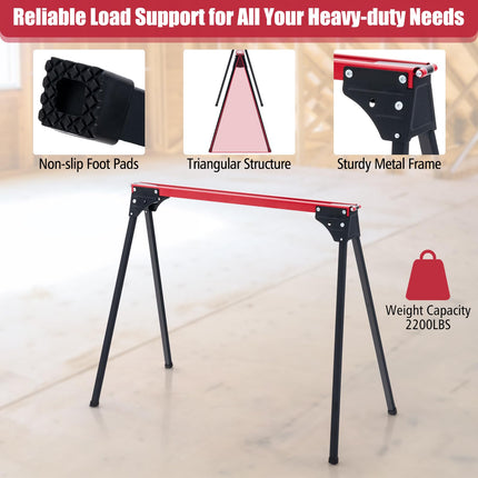 Goplus Saw Horses 2 Pack Folding