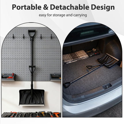 Goplus 53" Long Ergonomic Snow Removal with D-Grip Handle