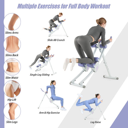Goplus Foldable Core Abdominal Trainer, AB Workout Machine Exercise Equipment