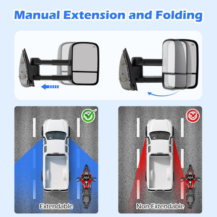 Goplus Towing Mirror Pair | Tow Mirrors for 2003-2006 Chevry Silverado GMC Sierra
