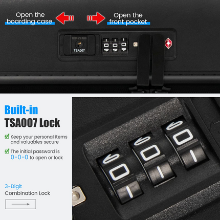 Goplus Carry On Luggage, 20 Inch PC Hardside Suitcase with Front Pocket - GoplusUS