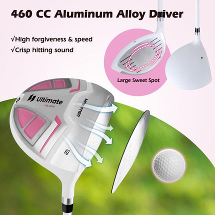 Goplus Complete Golf Club Set for Women, 11 PCS Right Handed Golf Clubs with 460CC