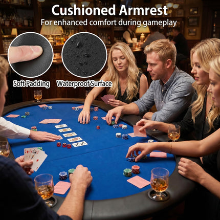 Goplus 84"x42" Foldable Poker Table Top 10 Players w/Cup Holders