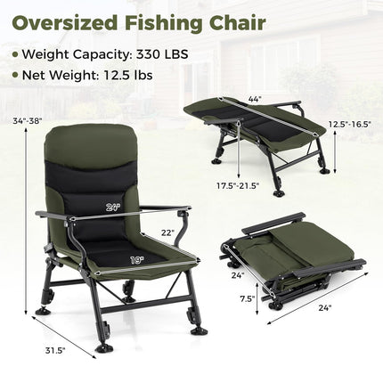 Goplus Heavy Duty All-Terrain Camping Chair with Padded High-Back