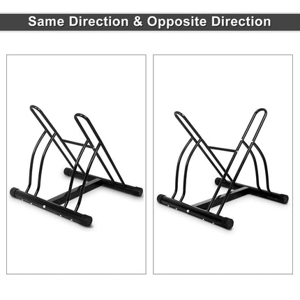 Two Bicycle Bike Stand Rack Cycling Rack Floor Storage Organizer