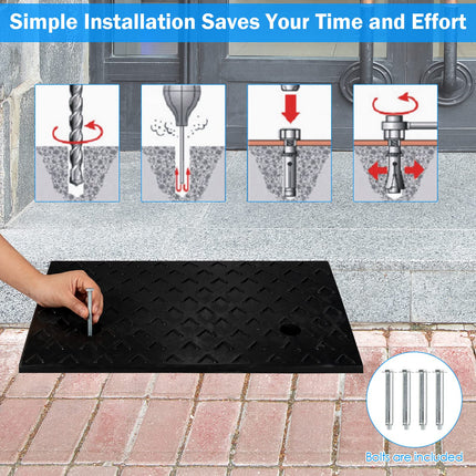 Rubber Curb Ramps, 5" H x 19" W Car Ramp Slope for Driveway Threshold Sidewalk Motorcycle