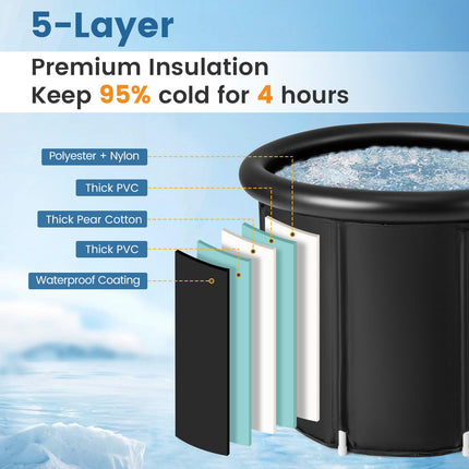 Goplus XL Ice Bath Tub for Athletes, 116 Gal Large Cold Plunge Tub with Cover for Cold Water Therapy Recovery