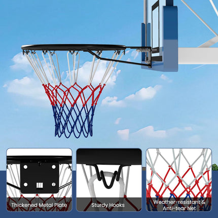 Goplus 18" Replacement Basketball Rim Wall Door Mounted Basketball Hoop
