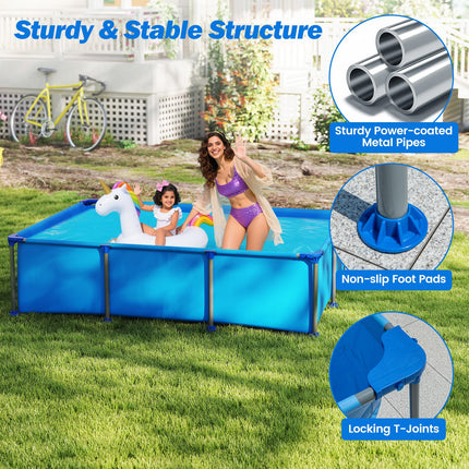 Goplus 8.5' x 6' Rectangle Metal Frame Pool Set w/PVC Fabric ( 690 Gal )