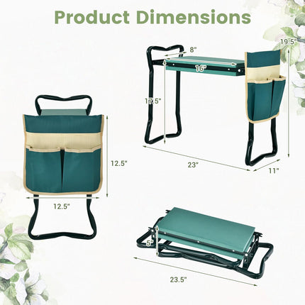 Folding Garden Kneeler Bench Heavy Duty Gardener Kneeling Pad Cushion