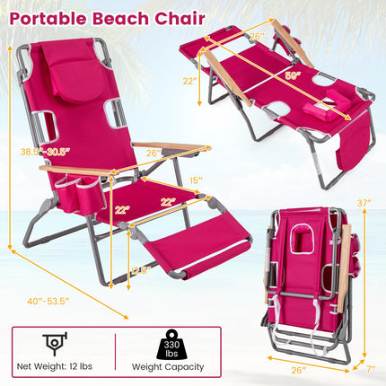 Goplus 3-in-1 Foldable Lay-Flat Tanning Chair with Face and Arm Holes