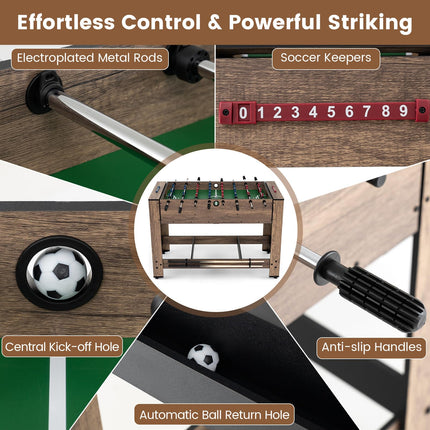 Goplus 2-in-1 Swivel Multi Game Table | Indoor Outdoor Combination Arcade Table