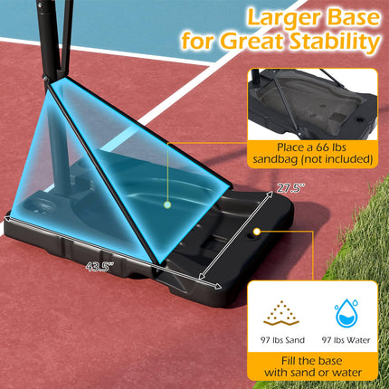 Goplus 5.6-10 FT Adjustable Basketball Hoop Goal System with Shatterproof Backboard