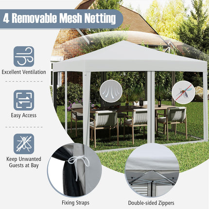 Goplus 10 FT x 10 FT Pop-Up Canopy Tent, Easy Setup Instant Folding Shelter w/Mesh Netting