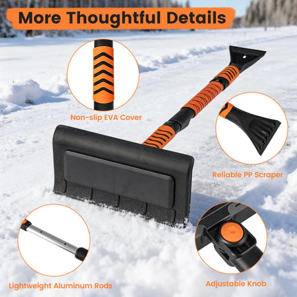 Goplus 41" Ice Scraper for Car Windshield with 180° Rotation Head & Non-Slip EVA Grip