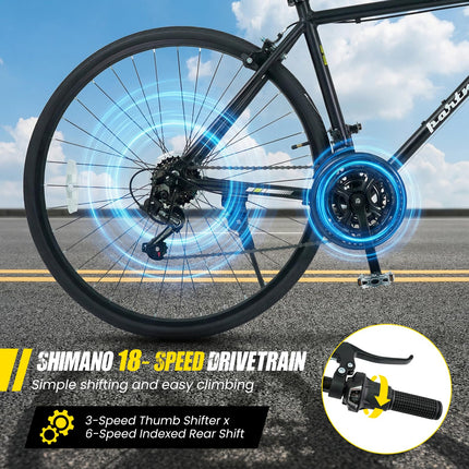 Goplus Hybrid Bike 18-Speed 700C Urban Commuter Bicycle with Shimano Drivetrain