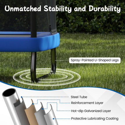 Goplus 6 x 4 FT Rectangle Kids Trampoline with Swing and Gymnastics Bar