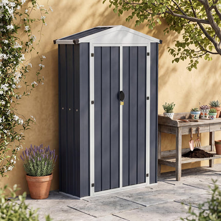 Goplus 4 x 1.3 x 6 FT Outdoor Storage Shed | Heavy-Duty Color Steel Garden Tool Shed