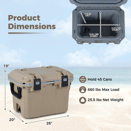 Goplus 53QT Insulated Ice Retention Cooler Keep Ice for 5 Days