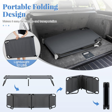 Goplus Heavy Duty Collapsible Foldable Bed for Kids Adults with Non-Slip Foot Mat