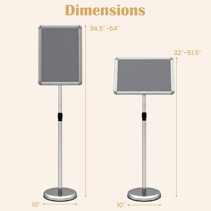 Goplus 11 x 17 Inch Sign Holder Stand with Snap-Open Frame & 360° Rotation