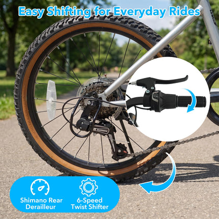 Goplus 20" LED-lit Hybrid Cycling Bike w/ Front Caliper Brake & Rear Drum Brake