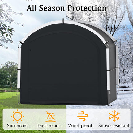 Goplus 7.2 x 4.9 FT Outdoor Bike Storage Sheds w/210D Oxford Fabric PU4000 Waterproof Cover