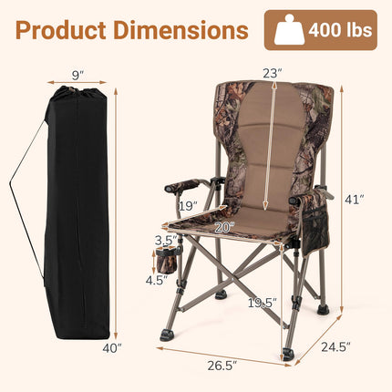 Goplus 400 LBS Support Lawn Chair with Armrests with Covers