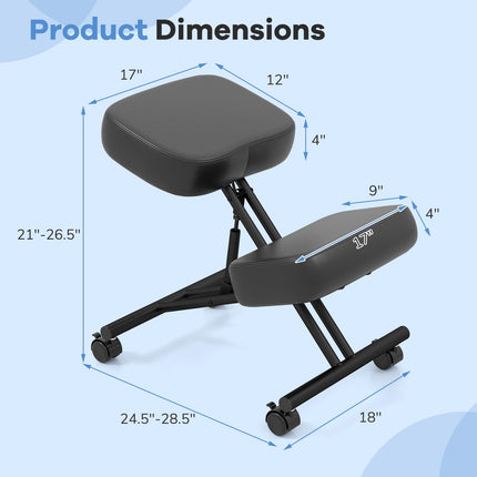 Goplus Kneeling Chair w/Adjustable Height & Thickened Sponge Cushion