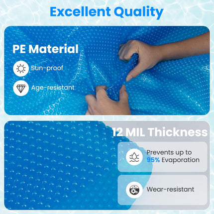 Goplus Round Pool Cover with Carrying Bag for In-Ground and Above-Ground Swimming Pools
