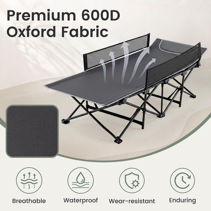 Goplus Foldable Kids Camping Cot | Portable Trave Cot Bed with Guardrail for Outdoor Indoo