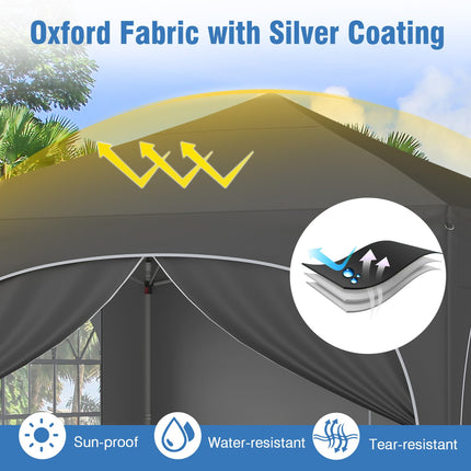 Goplus 10 X 10 FT Pop up Canopy Tent with 4 Removable Sidewall