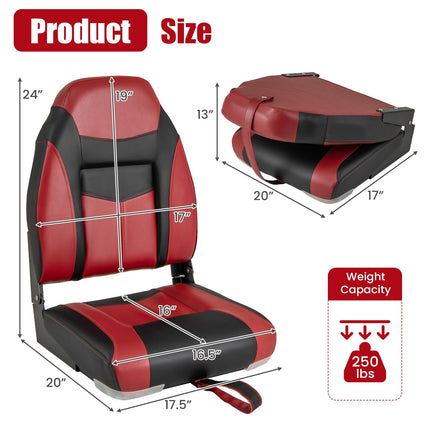 Goplus High Back Boat Seats Waterproof Fishing Captain Boat Seats