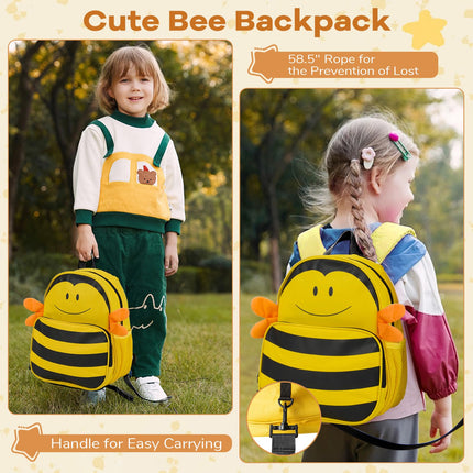 Goplus 2-Piece Kid's Luggage Set | Carry-on 18" Rolling Suitcase and Cute Bee Backpack