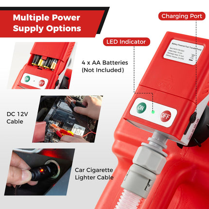 Goplus Power Battery Fuel Pump with Adjustable Flow Nozzle
