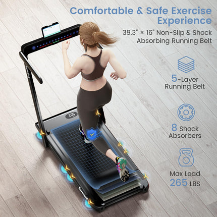 2.5HP Superfit Folding Treadmill with Touch Panel Control - Goplus